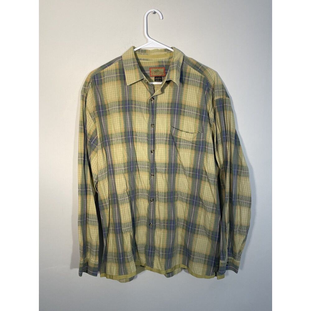 Horny Toad Men's Short-Sleeved Button-Down Shirt Size‎ L Plaid Logo